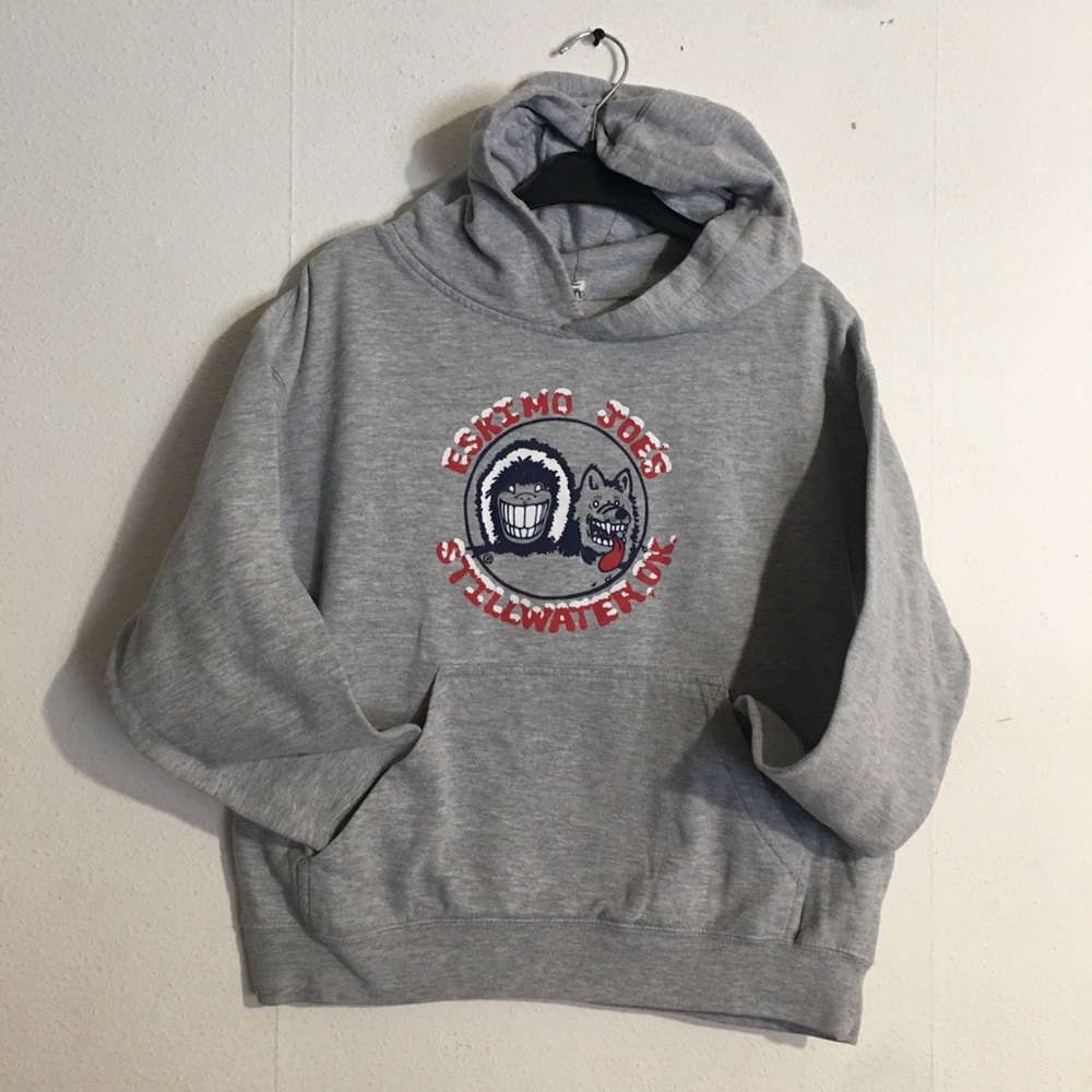 Youth Eskimo Joe’s Stillwater, OK Grey Hoodie: Size Youth M